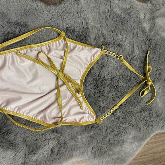 Pink monogram double G pink one piece swimsuit - Picture 7 of 9